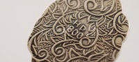 Cameres díszítésű jelzett ezüst kanál / Vintage silver spoon. 11,7g
