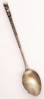 XIX, sz, Ezüst díszkanál nielló díszítéssel, mesterjeggyel (HTC) / Vintage silver spoon with niello. 14g