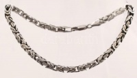 Ezüst, antikolt, királykarlánc, jelzett, Ag., 11,9gr., 21,5cm/Silver, bracelet, marked,Ag. 11,9gr. 21,5cm