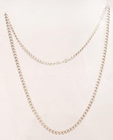 Ezüst, pancer nyaklánc, jelzett, Ag., 23,4gr., 50cm/ Silver, flat link necklace, marked, Ag. 23,4gr., 50cm