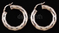 Ezüst, karika-fülbevaló, jelzett, Ag., 10,4gr./Silver hoop earrings, marked, Ag. 10,4gr.