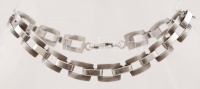 Ezüst karlánc,hajlított szemű, jelzett, Ag., 14gr., 19,5cm/Silver bracelet, curved eyes, marked, Ag., 14gr. 19,5cm