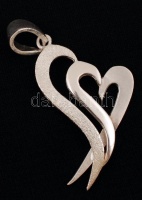 Ezüst szívmedál,  jelzett, Ag., 5,6gr./ Silver heart pendant, marked, Ag. 5,6gr.