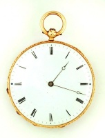 Robina Paris arany (14K) zsebóra, sorszámozott (24996), felhúzó hiányzik, d:4,5 cm, bruttó: 40g