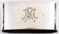 Ezüst szalvétagyűrű, Ag., 30,9gr., A- M monogrammal,jelzett,  6x2cm/ Silver napkin ring, Ag. 30,9gr. A-M monogrammed , marked, 6x2cm