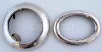 Ezüst képkeretek, Ag., br.: 29,7gr.,jelzett, 2db, kis hibákkal, cca d:8cm/Silver picture frames, Ag, br .: 29,7gr, marked, 2, d approx 8cm