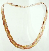 Fonott mintájú ezüst(Ag) nyaklánc, jelzett, h: 42 cm, h: 28,9 g