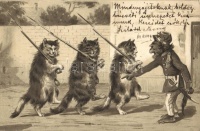 Cat soldiers, monkey lieutenant, C.B.St. No. 9162. Emb. litho