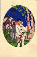Clown art postcard s: Douky (EK)