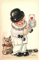 Italian art postcard, child clown, cards, Cecami n. 1039. s: M.M.