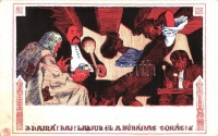 Arany János, 'Toldi' illusztráció; jelenet a X. énekből / Toldi illustration, s: Fáy Aladár (ázott / wet damage)