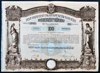 Budapest 1906. 'Pesti Hazai Első Takarékpénztár-Egyesület' nyeremény-kötvénye 100K-ról, szárazpecséttel T:II,II-