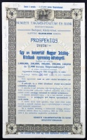 Budapest 1907. 'Nemzeti Takarékpénztár és Bank Részvénytársaság' prospektusa egy darab konvertált Magyar Jelzálog-Hitelbank nyeremény-kötvényről T:III