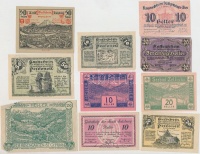 Ausztria 1920. 10db-os Heller szükségpénz tétel T:vegyes (közte jobbak is) / Austria 1920. 10 pcs of Heller notes C:mixed (with some better pieces)