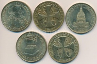 Franciaország 2005. 5db klf fém zseton, közte 'Nortre-Dame', 'Napóleon sírja' T:2 / France 2005. 5pcs of diff metal tokens, including 'Notre-Dame', 'Napoleon's tomb' C:XF