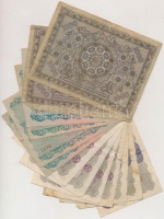 Ausztria 1922. 10K (3x) + 20K (4x) + 100K (4x) + 1000K (2x) T:I-,III,III-
Austria 1922. 10 Kronen + 20K (4x) + 100 Kronen (4x) + 1000 Kronen (2x) C:AU,F,VG