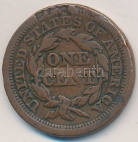 Amerikai Egyesült Államok 1848. 1c Cu T:3 ph., ü.
USA 1848. 1 Cent Cu C:F edge error, ding
Krause KM# 67