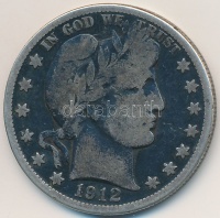 Amerikai Egyesült Államok 1912D 1/2$ Ag 'Barber' T:3 apró ph.
USA 1912D 1/2 Dollar Ag 'Barber' C:F tiny edge error