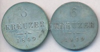 Ausztria 1849A 6kr Ag (2x) T:2-
Austria 1849A 6 Kreuzer Ag (2x) C:VF