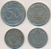 Ausztria 1893-1895. 10h (2x) + 1925. 10gr + 1935. 50gr T:2
Austria 1893-1895. 10 Heller (2x) + 1925. 10 Groschen + 1935. 50 Groschen C:XF
