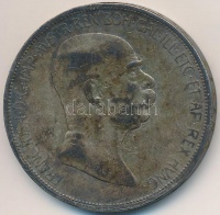 Ausztria 1908. 5K Ag 'Jubileum' T:3 patina, ph. Austria 1908. 5 Corona Ag 'Jubilee' C:F patina, edge error