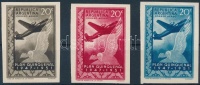 1951 Ötéves terv 20C érték 3 db vágott színpróbanyomat / Mi 588 3 different colour proofs
