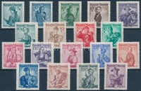 1948 Népviselet sor 18 klf értéke közte a 3,50S