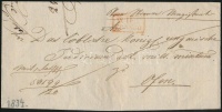 1834 Félportós levél piros 'WIEN Franco' - Ofen