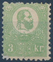1871 Kőnyomat 3kr (200.000) (javított sarokfog és gumi / repaired corner and gum)
