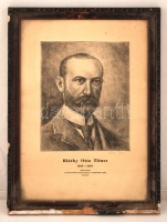 Bóka Dezső (1935 -): Bláthy Otto Titusz. Rézkarc, papír, jelzett, sérült keretben, 27×21 cm