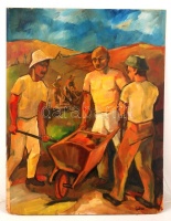 Gabor jelzéssel: Kubikusok. Olaj, fa, sérült, 90×69,5 cm