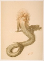 Pann, Abel (1883-1963): Ye will surely not die.
Heliogravűr, papír, jelzett a metszeten, kis gyűrődéssel,  28×17 cm