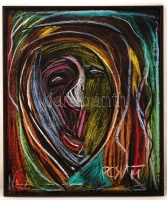 PCSVM jelzéssel: Fej. Pasztell, papír, keretben, 59×48 cm