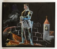 Szántó jelzéssel: Hunyadi. Vegyes technika, papír, sérült, 48×58 cm