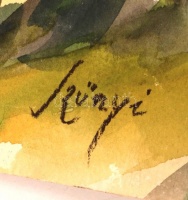 Szőnyi jelzéssel: Erdőrészlet. Akvarell, papír, 51×36 cm