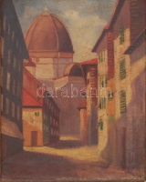 Olvashatatlan jelzéssel: Katedrális. Olaj, vászon, keretben, 50×40 cm