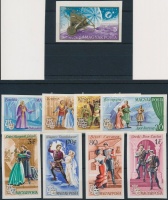 1967 Festmények (II) vágott sor + 1967 Vénusz vágott bélyeg + 1967 Operák vágott sor (7.500)