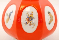 XX. sz. eleje. Részben kézzel festett, részben matricás porcelán asztali lámpa. Hibátlan. Formaszámmal. jelzés nélkül / Chinaware table lamp. 22 cm