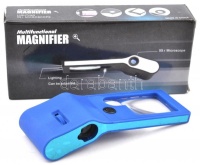 Magnifier multifunkcionális nagyító 55x nagyítás, led lámpával, hozzá fekete tok, új állapotban, eredeti csomagolásban (kék színben) / Magnifier