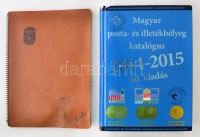 Magyar posta- és illetékbélyeg katalógus 2014-2015 + 57 db komplett magyar sor közepes berakóban