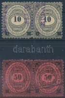 DDSG 10f és 50f csomagbélyegek párokban DM felülnyomással
