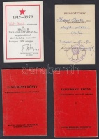 1945-1979 8 db különféle igazolvány: SZDP, FKGP, Magyar-Szovjet Társaság, tanulmányi könyv, stb.