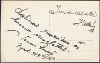 Seress Rezső (1889-1968) zeneszerző, zongorista autográf sorai és aláírása az őt ábrázoló fotólapon.