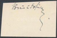 Brisits Frigyes (1890-1969), irodalom történész, író, ciszter-paptanár
<br/>Aláírás kivágáson.