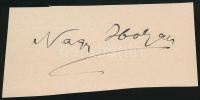 Nagy Ibolya (1864-1940), színész.
<br/>Aláírás kivágáson.