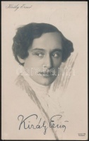 Király Ernő (1884-1954) színész, rendező, saját kézzel írt és aláírt lapja üdvözlő soraival
