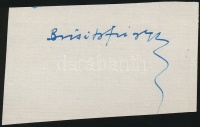 Brisits Frigyes (1890-1969), irodalom történész, író, ciszter-paptanár
<br/>Aláírás kivágáson.