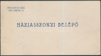 1933 Medikus bál háziasszonyi belépő