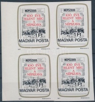 1977 Népszava vágott ívszéli négyestömb (4.000)