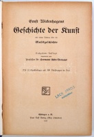 Ernst Wickenhagens Geschichte der Kunst mit einen Anhang über die Musikgeschichte. Eklingen, 1923, Paul Neff Verlag. Kiadói aranyozott egészvászonkötésben, jó állapotban.